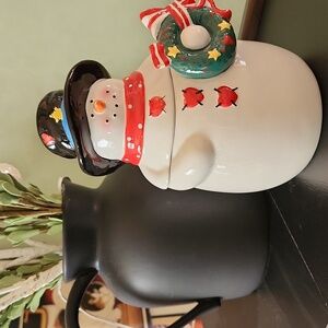 Snowman Candy Jar with Wreath